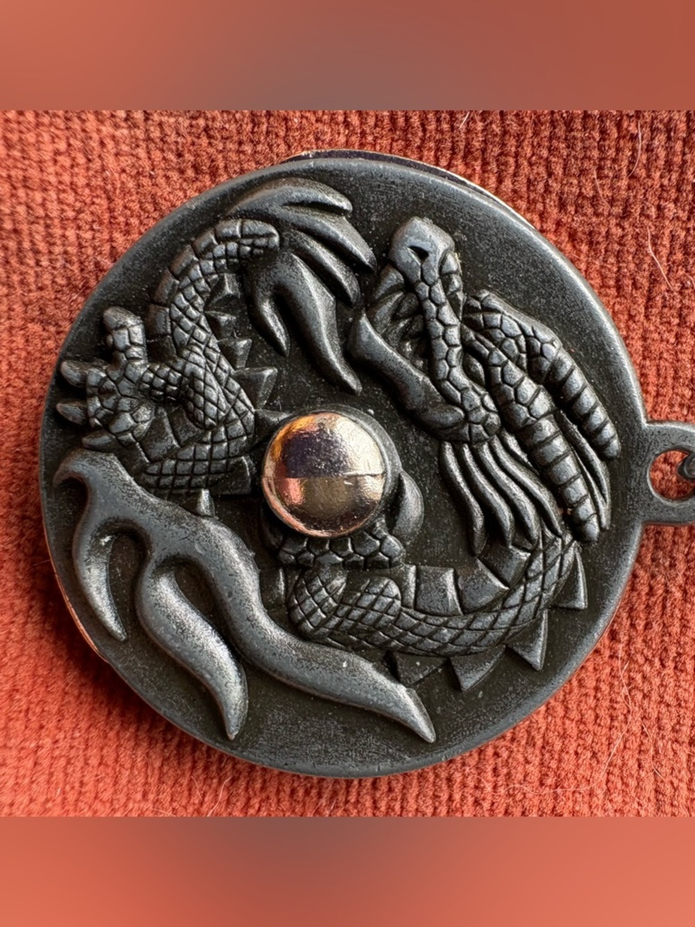 Black Dragon Medallion / Spinner Necklace